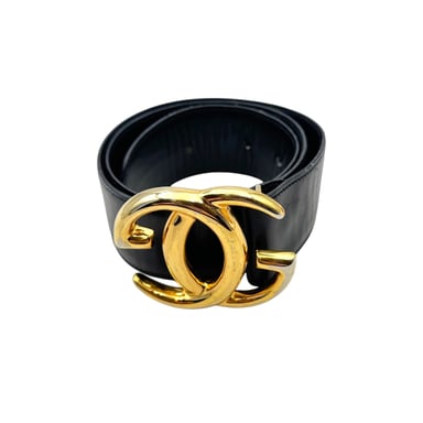 Gucci Vintage Leather Belt Interlocking Buckle