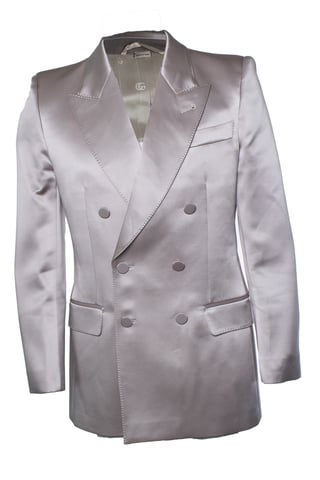 Gucci, satin double breasted blazer in light pink