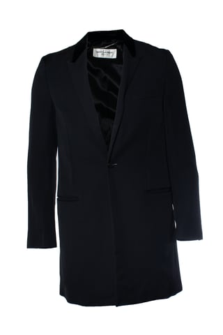 Saint Laurent, long blazer with velvet revert 2017