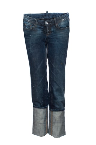 Dsquared2, Blue jeans with extra high turned pipes in size IT42/S.