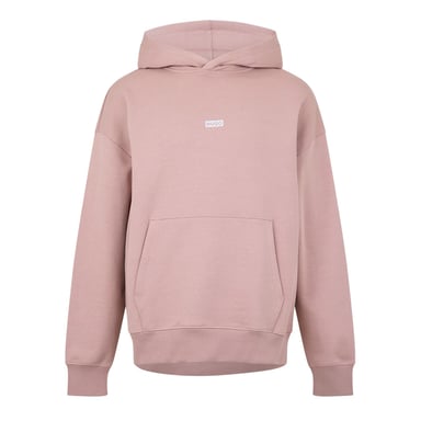 Hugo Mens Logo Cotton Overhead Relaxed Fit Hoodie (Pale Pink)