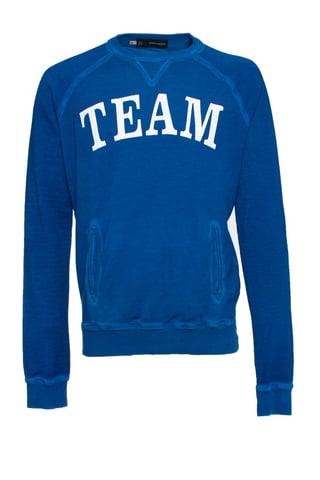 Dsquared2, Blue sweater with text.