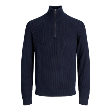 Jack & Jones Trui Pannel Knit Half Zip Blue