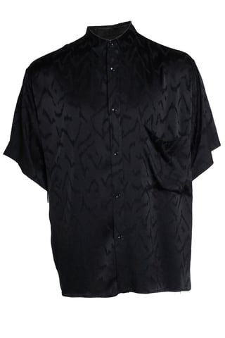 Saint Laurent, Short sleeve satin zig zag shirt