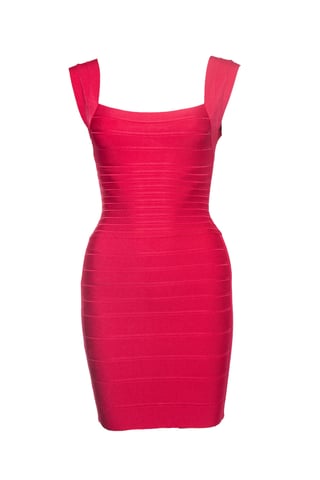 Herve Leger, Fuchsia Zoe body con stretch dress