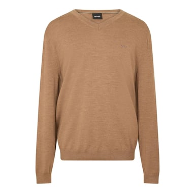 Boss Mens Batisse V Neck Sweater Top (Medium Beige)