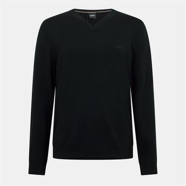 Boss Mens Batisse V Neck Sweater Top (Black)