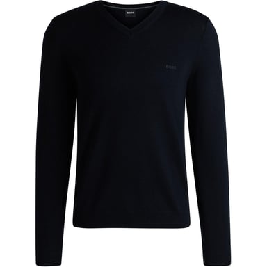 Boss Mens Batisse V Neck Sweater Top (Dark Blue)