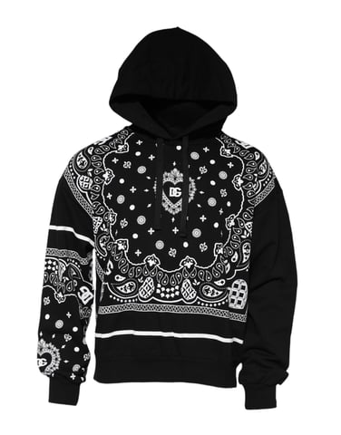Dolce & Gabbana Svart Bandana Huva Herr Tröja