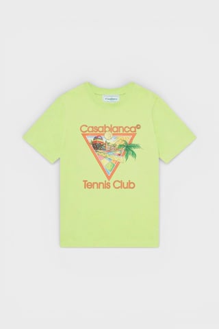 Casablanca Afro Cubism Tennis Club Tryckt T-shirt, Ljusgrön