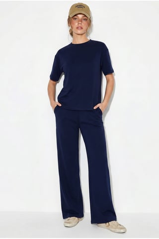 Crew Neck T-Shirt and Pants Two-Piece Set