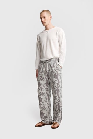 Men's Cotton Floral Knit Pants
