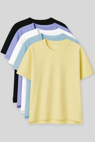 Oversized Cotton-Modal Crew Neck T-Shirt