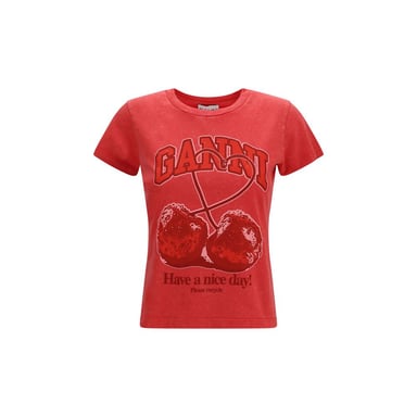 Ganni Multicolor Cotton T-Shirt