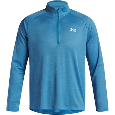Under Armour Mens Tech Textured Half Zip Top (Blue/White)