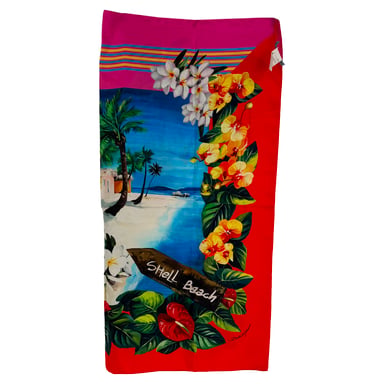 Dolce & Gabbana Shell Beach Sarong Sjaal in veelkleurige zijde