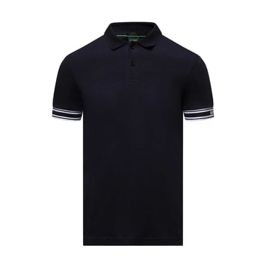 Boss Mens Zone Stripe Cuffed Slim Polo Shirt (Dark Blue)