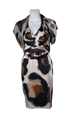 Versace, silk printed dress with bolero