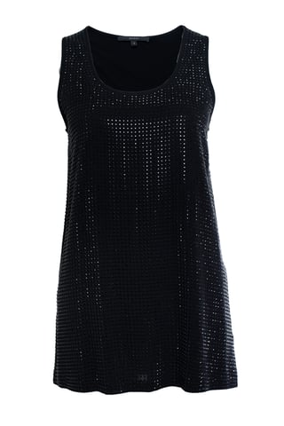 Gucci, black sleeveless top with rhinestones