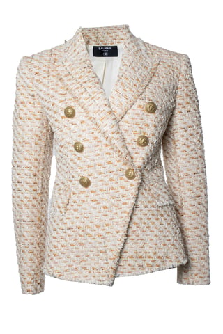 Balmain, double breasted tweed blazer