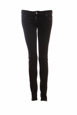 Dsquared2, black jeans with silver hardware.