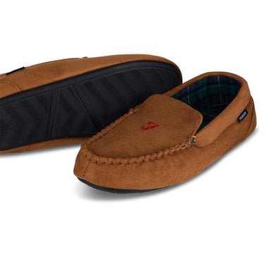 Farah Mens Nicken Moccasin Slippers (Tan)