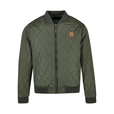 Urban Classics Mens Diamond Nylon Quilted Jacket (Olive)