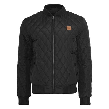 Urban Classics Mens Diamond Nylon Quilted Jacket (Black)