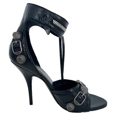 Balenciaga Cagole 110 Sandalklackar i svart lammleder