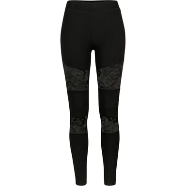 Urban Classics Womens/Ladies Lace Detail Leggings (Black)