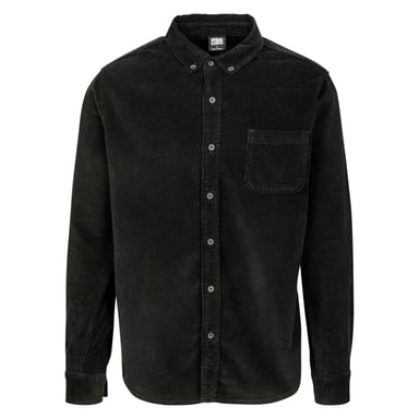 Urban Classics Heren Corduroy Overhemd (Zwart)