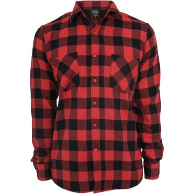 Urban Classics Heren geruit Flannel Shirt (Zwart/Rood)