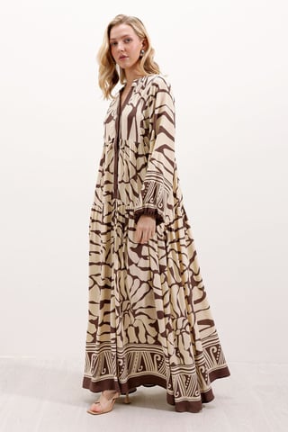 Printed V-Neck Maxi Dress