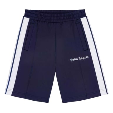 Palm Angels Childrens/Kids Woven Classic Logo Track Shorts (Navy Blue/White)