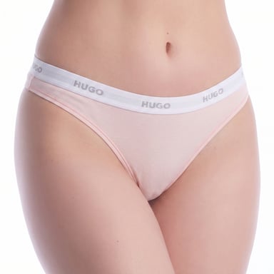 Women's Elastic Cotton Thong with Logo 50557101