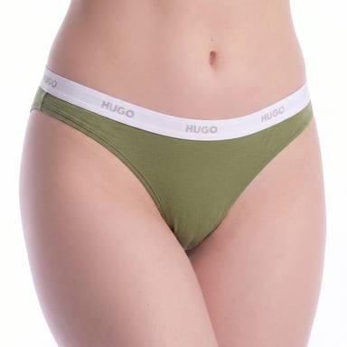 Women's Elastic Cotton Thong with Logo 50557101