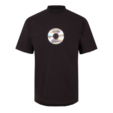Balenciaga Mens Short-Sleeved Valentine`s Day T-Shirt (Washed Black)