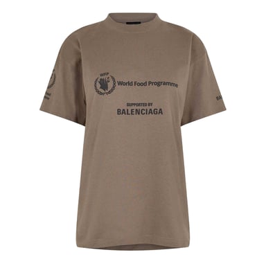 Balenciaga Womens/Ladies World Food Programme T-Shirt (Taupe/Black)