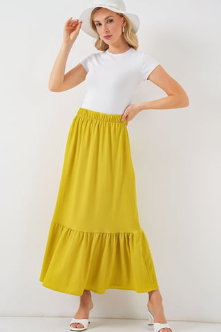 Textured Maxi Knit Skirt with Elastic Waist