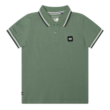 Weekend Offender Childrens/Kids Amorite Tipped Cotton Polo Shirt (Mid Green)