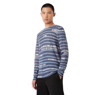 Emporio Armani EA7 Mens Slogan Cashmere Sweater Top (Navy)