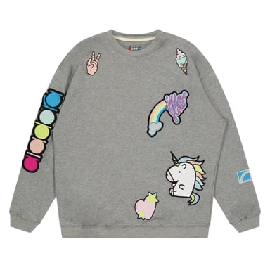 Diadora Childrens/Kids Unicorn Crew Neck Sweatshirt (Grey Melange)