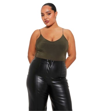 I Saw It First Womens/Ladies Double Layered Bodysuit (Khaki Green)