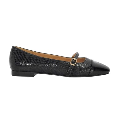 Dune London Womens/Ladies Lo Hibiski Snake Print Flat Mary Janes (Black)