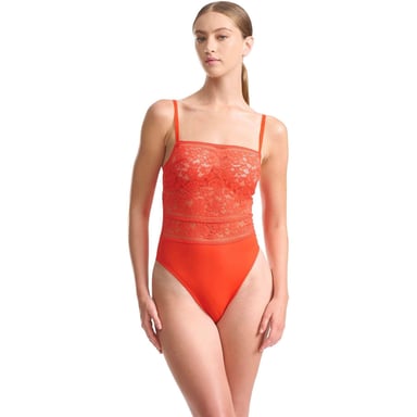 Wolford Womens/Ladies Floral Bodysuit (Red)