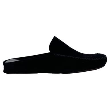 Manolo Blahnik Crawford Slippers in Black Suede