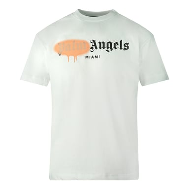 Palm Angels Miami Spray Paint Logo wit T-shirt