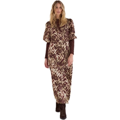 Tramontana Dress print browns