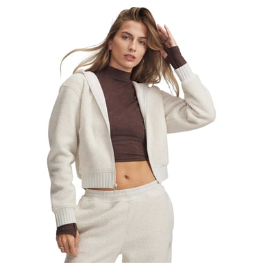 Under Armour Womens/Ladies High Pile Cropped Fleece Jacket (White)