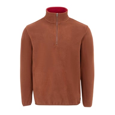 Donnay Mens Quarter Zip Fleece Jacket (Brown)